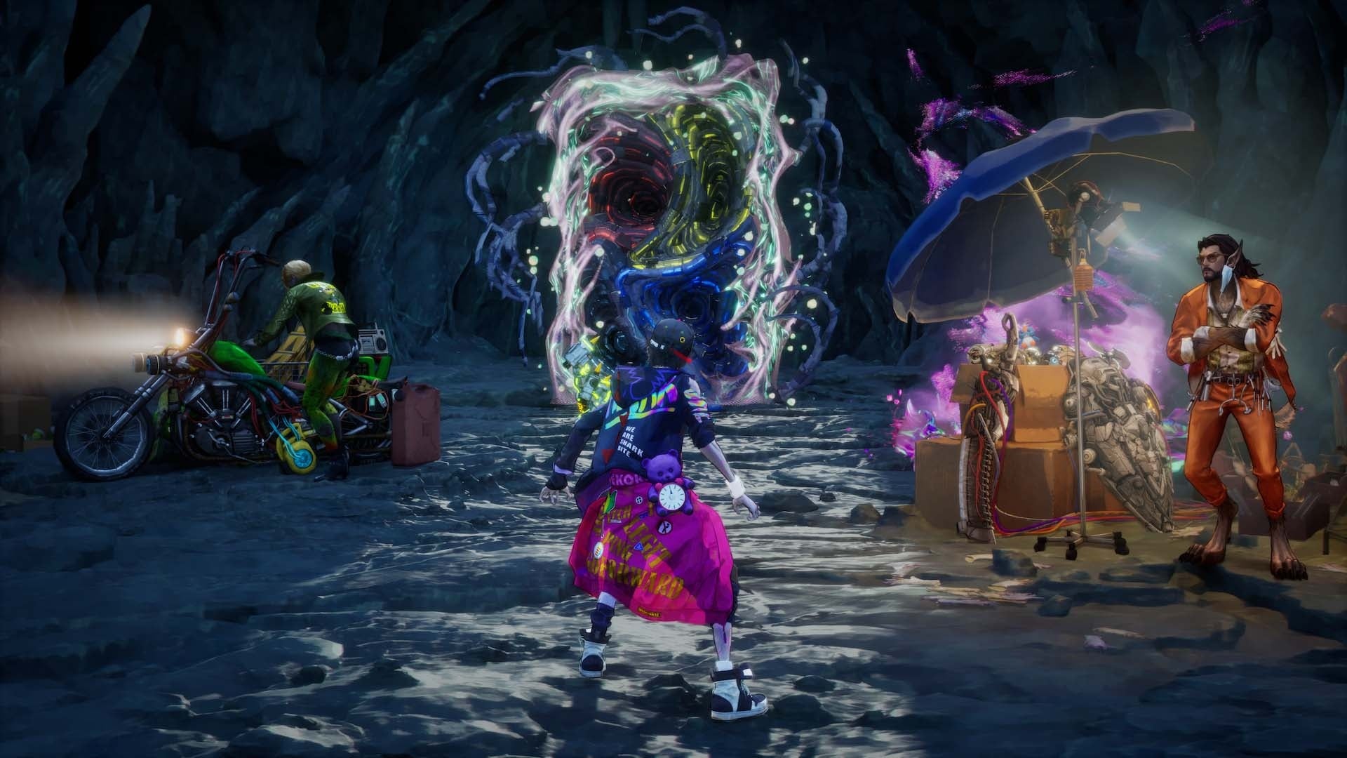 ダンジョンのランディングエリアを紹介する公式ゲーム画面