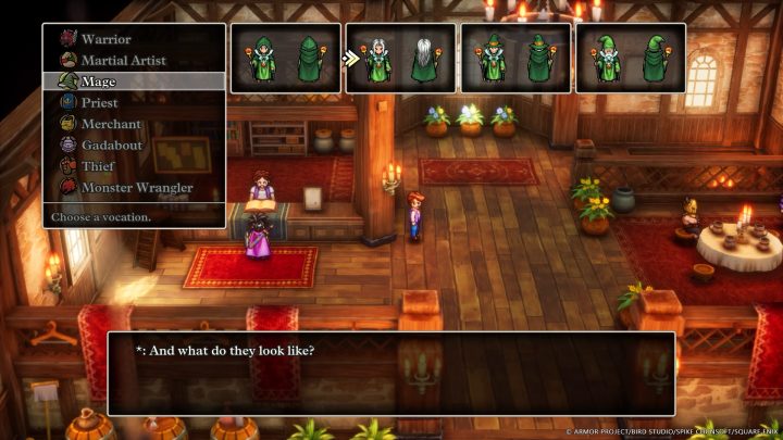 職業一覧から魔法使いを選ぶHD-2D版ドラクエIIIの公式画面