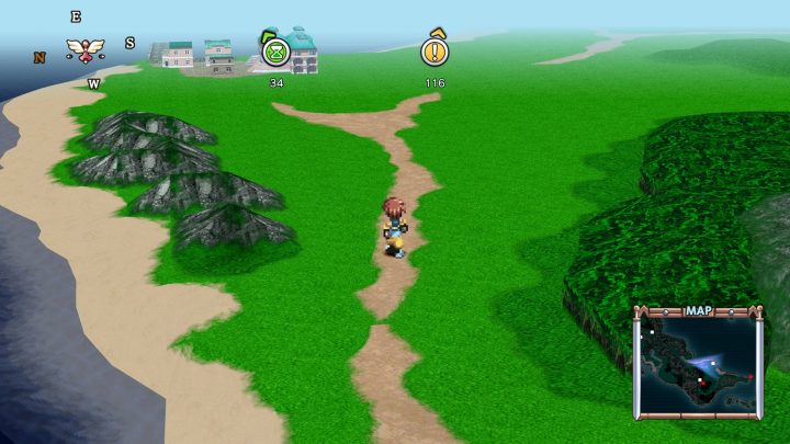 目的地と時限イベントのアイコンが表示されたフィールド画面